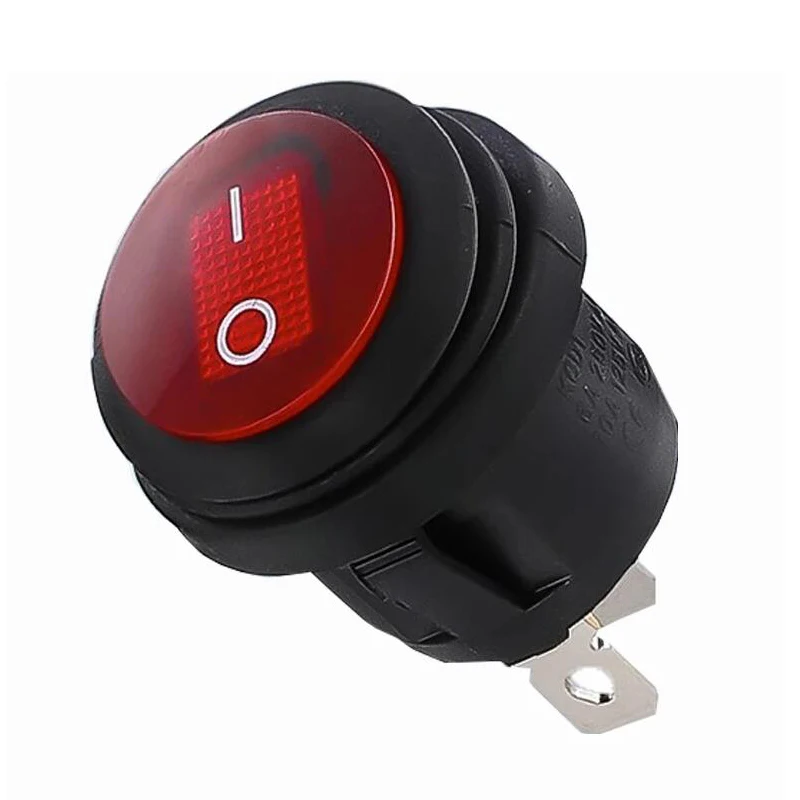 1Pcs on / off SPST Round waterproof boat LED rocker switchlight 12V 220V power button switch on off тумблер лодка