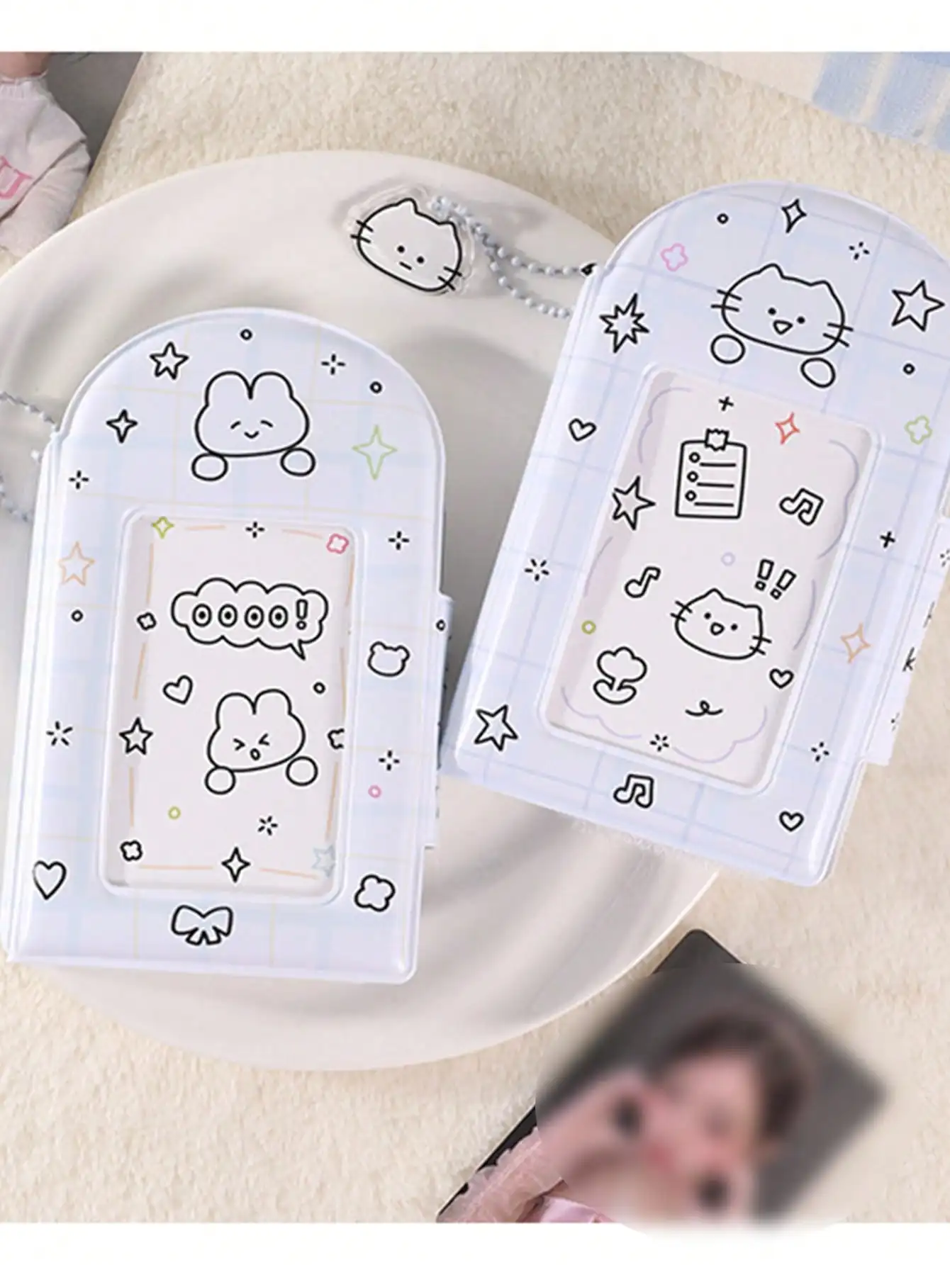 Sharkbang 3 Inch Photo Album Book, Rabbit  Cute 28 Pockets Postcards Collect Book, Fit for Postcards/Idol Cards Organizer