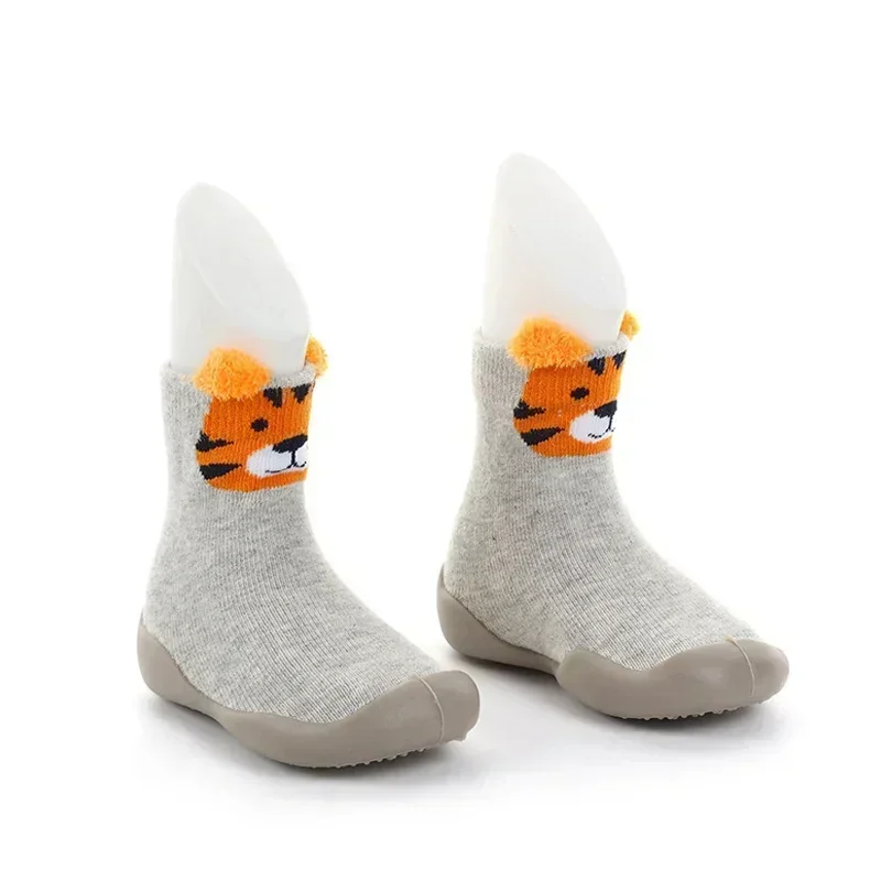 Meias de chão impressas criativas infantis, sapatos de criança, antiderrapantes, sola macia, interior