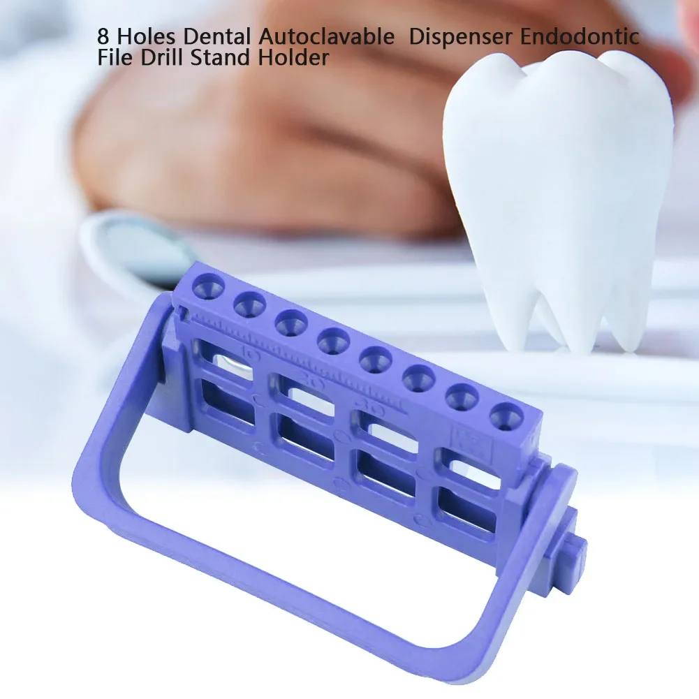 

8Hole Dental High Quality Plastic Autoclavable Dispenser Endodontic Root Canal File Drill Stand Holder Endo Measuring Instrument