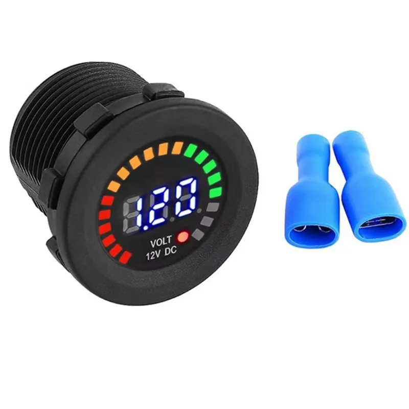 

12V Digital Display Car LED Voltmeter Waterproof Volt Meter Gauge for Motorcycle Boat