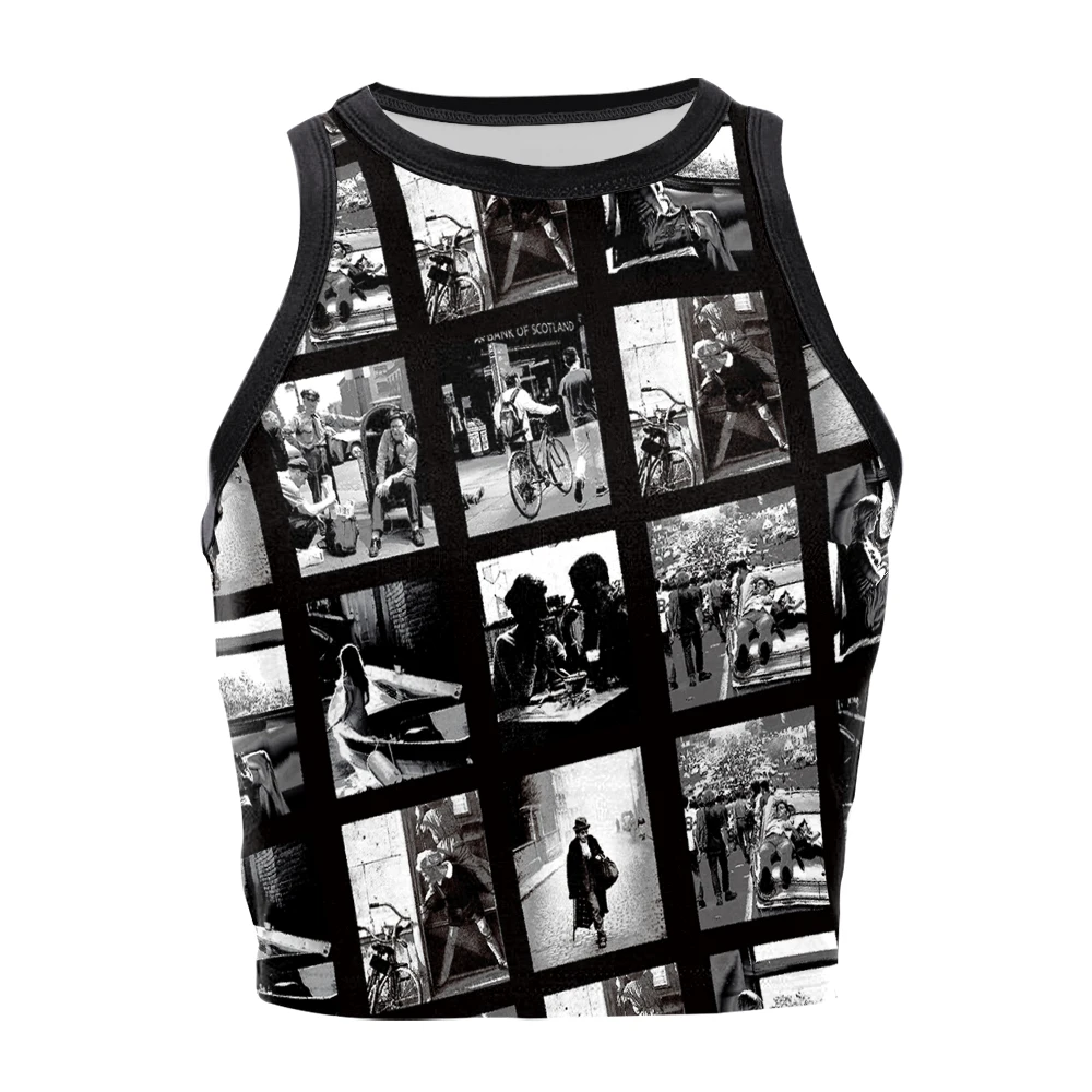 Nadanbao Women's Summer American Street Film Print Tight Sexy Sleeveless Tank Top T-Shirt Tops Women's Clothing