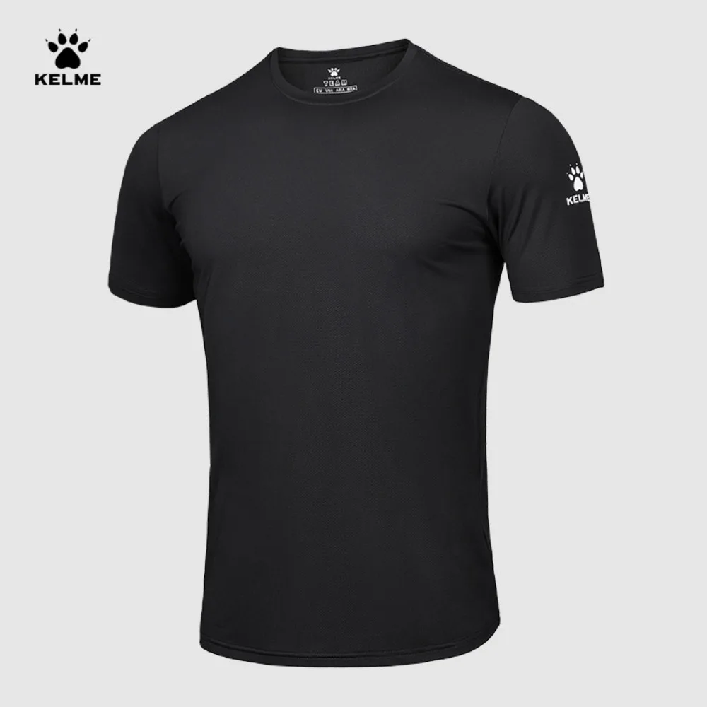 Camiseta Masculina KALMI de Secagem Rápida, Roupa de Treino de Futebol de Verão, Top Esportivo de Manga Curta Solto e Casual para Corrida e Fitness