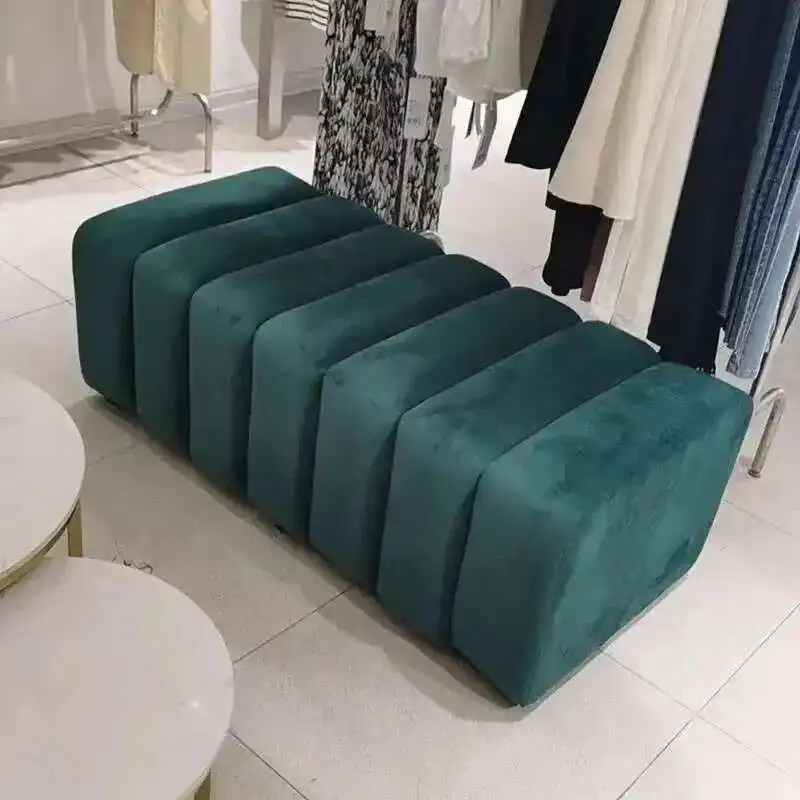 İskandinav oturma odası kanepe tabure ışık lüks döşemeli tezgah yatak odası yatak ucu tabure yaratıcı dikdörtgen ayakkabı değiştirme taburesi