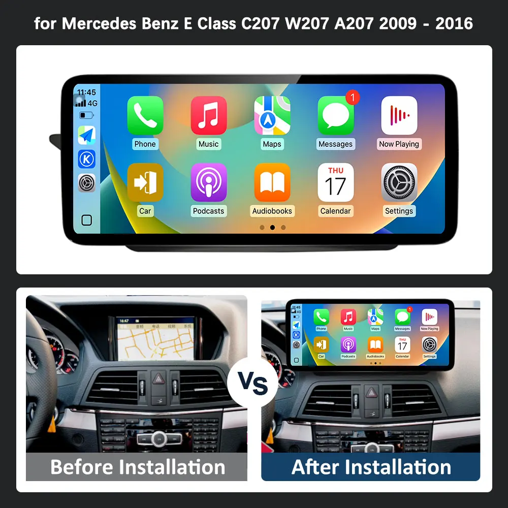 ستيريو نظام تحديد المواقع 4G أندرويد 14 لمرسيدس بنز E Class C207 W207 A207 2009 - 2016 راديو السيارة اللاسلكي مشغل وسائط متعددة واي فاي #6