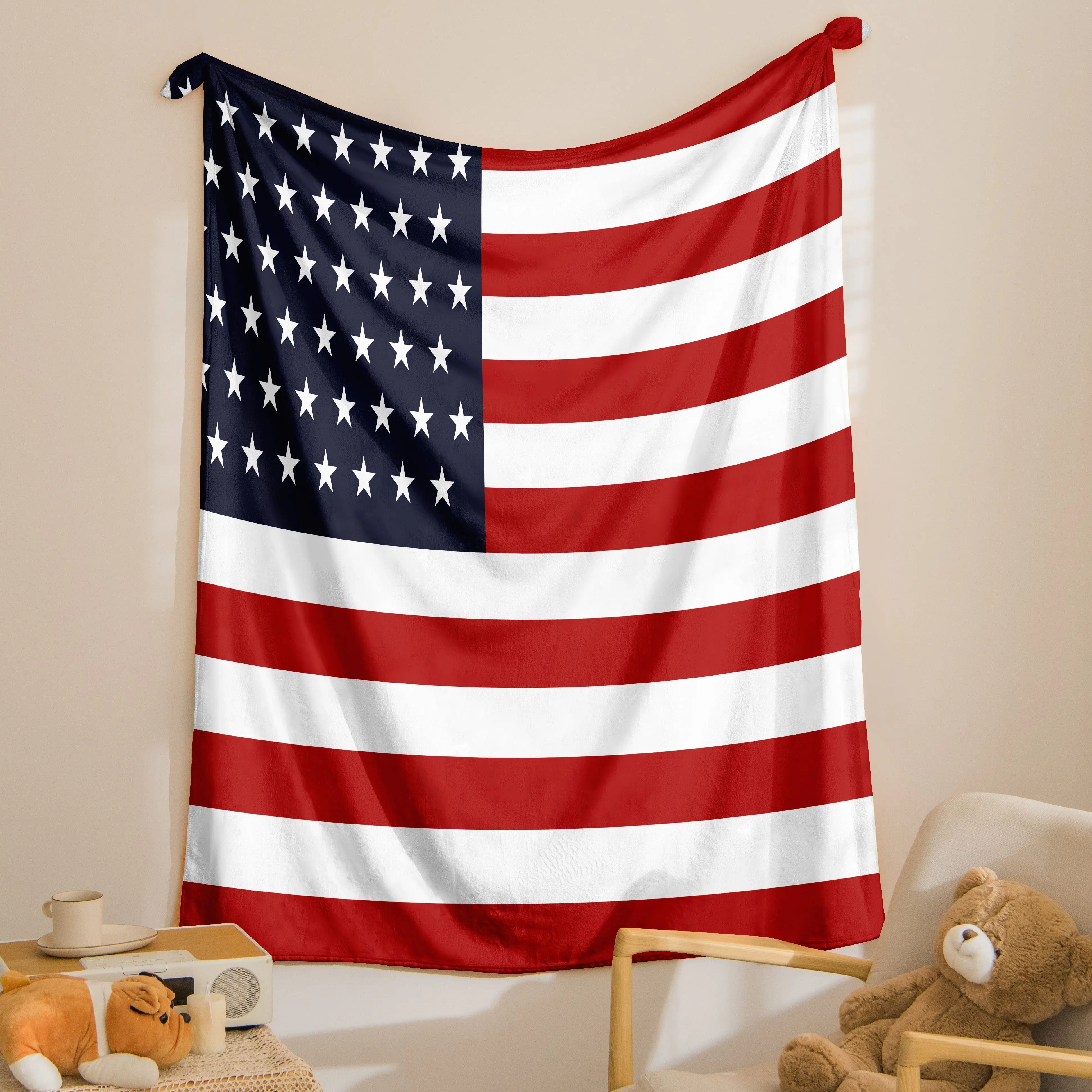Red White Black Five-Star Blanket