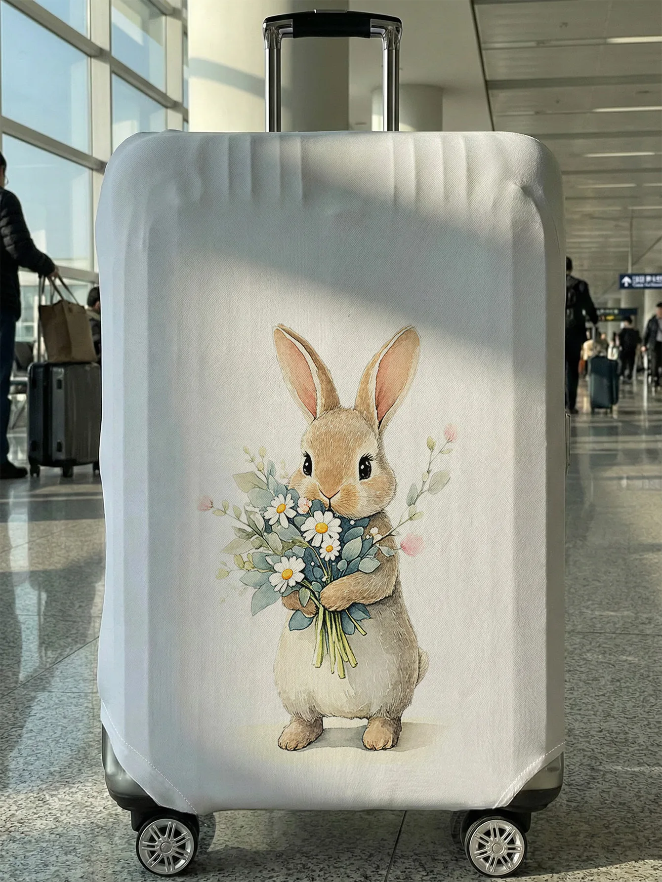 

Hug Flower Rabbit Luggage Protective Cover, suitable for 18-32 inch luggage covers, luggage handle gloves, travel accessories