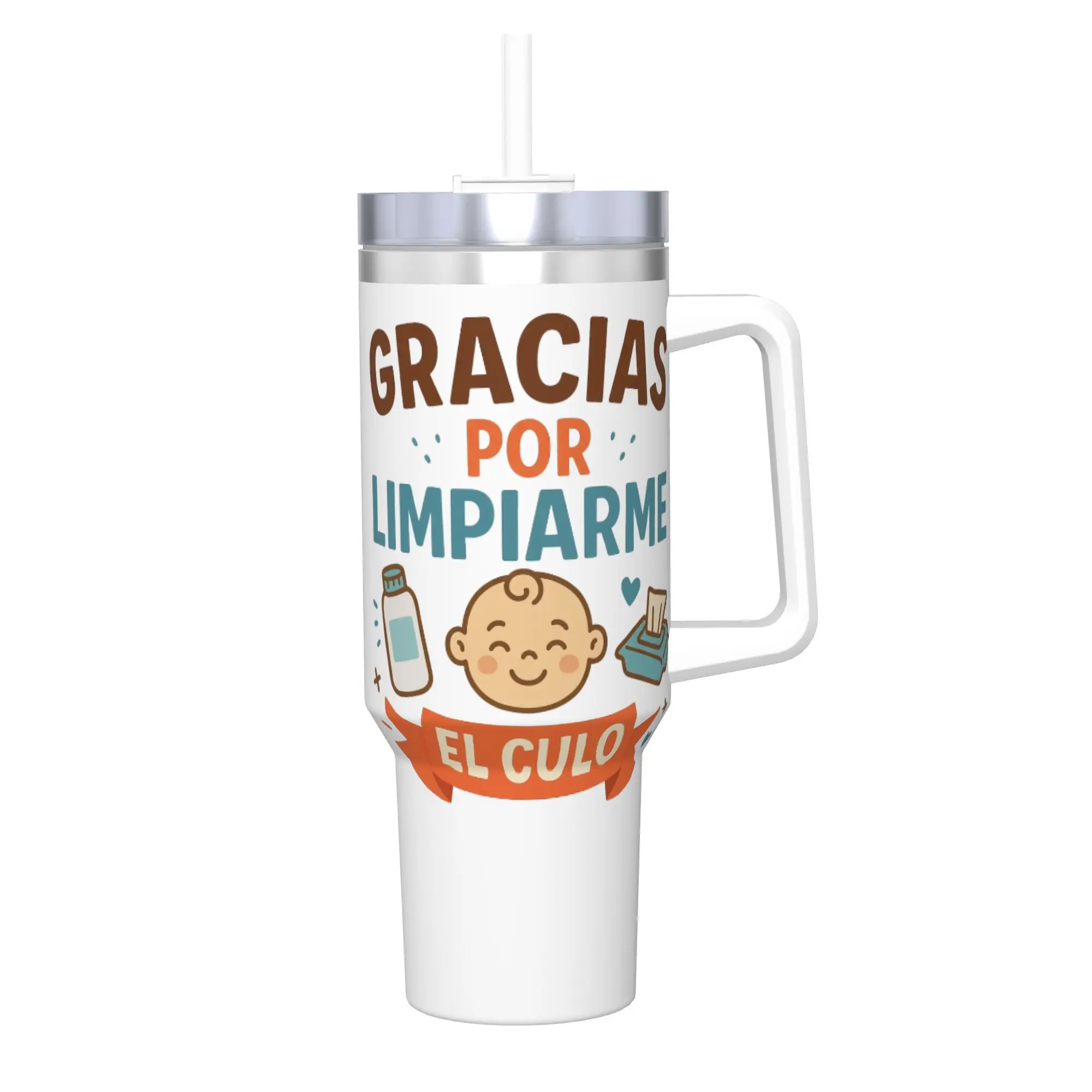 Funny Mothers Day Gift For Mom Tumbler Thank you for cleaning me in Spanish Tumbler Mother and Father Birthday Gift Mug 40oz