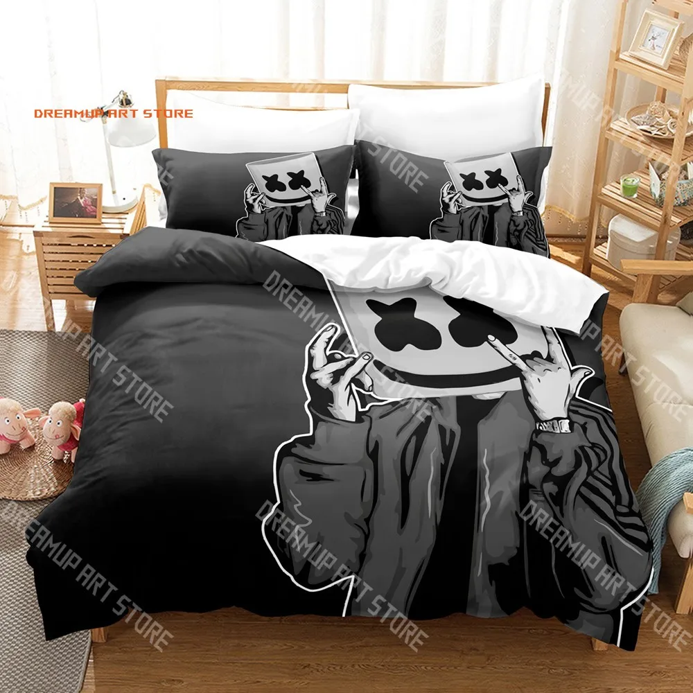 2026 3D Print DJ Marshmello Bedding Set Single Twin Full Queen King Size Hip Hop Bed Set Aldult Kid Bedroom Duvetcover Sets