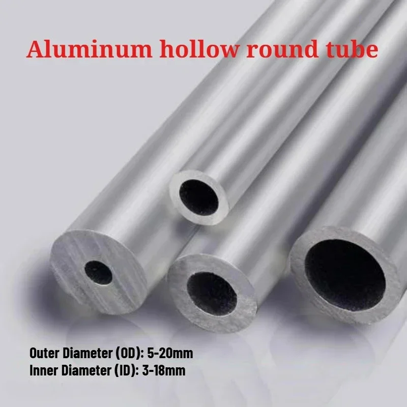 Außendurchmesser 5-20 mm, Innendurchmesser 3-18 mm, Aluminium-Rundrohr, gerades, hohles Metallrohr für Sanitärinstallationen, DIY-Modelle, Automobilwerkzeuge, Länge 500 mm. – Detail 1
