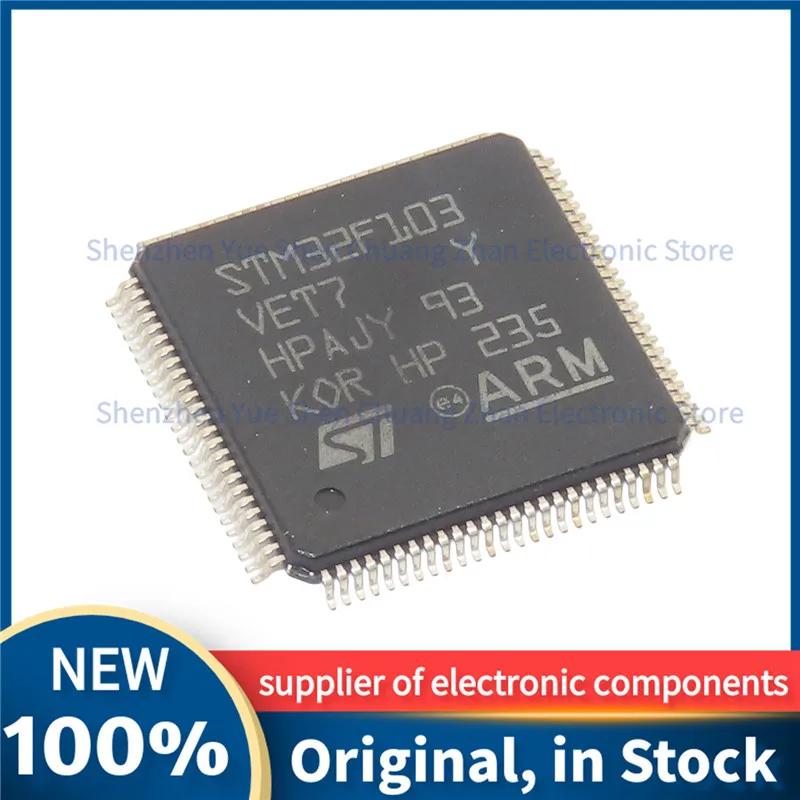 5PCS STM32F103VET7 STM32F407VGT6 LQFP-100 LQFP-100 MCU 32BIT Cortex M3 H/D Performance LINE