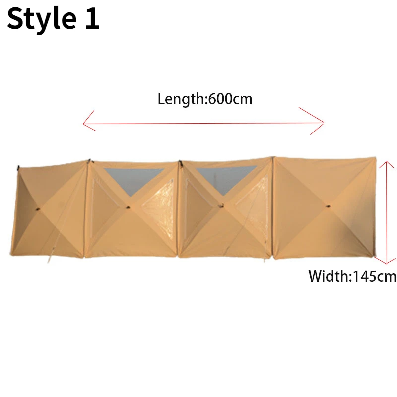 Smilodon-Large Foldable Tarp for Outdoor Camping Windscreen Windshield Windproof Waterproof Tent for Picnic BBQ Beach Fenced