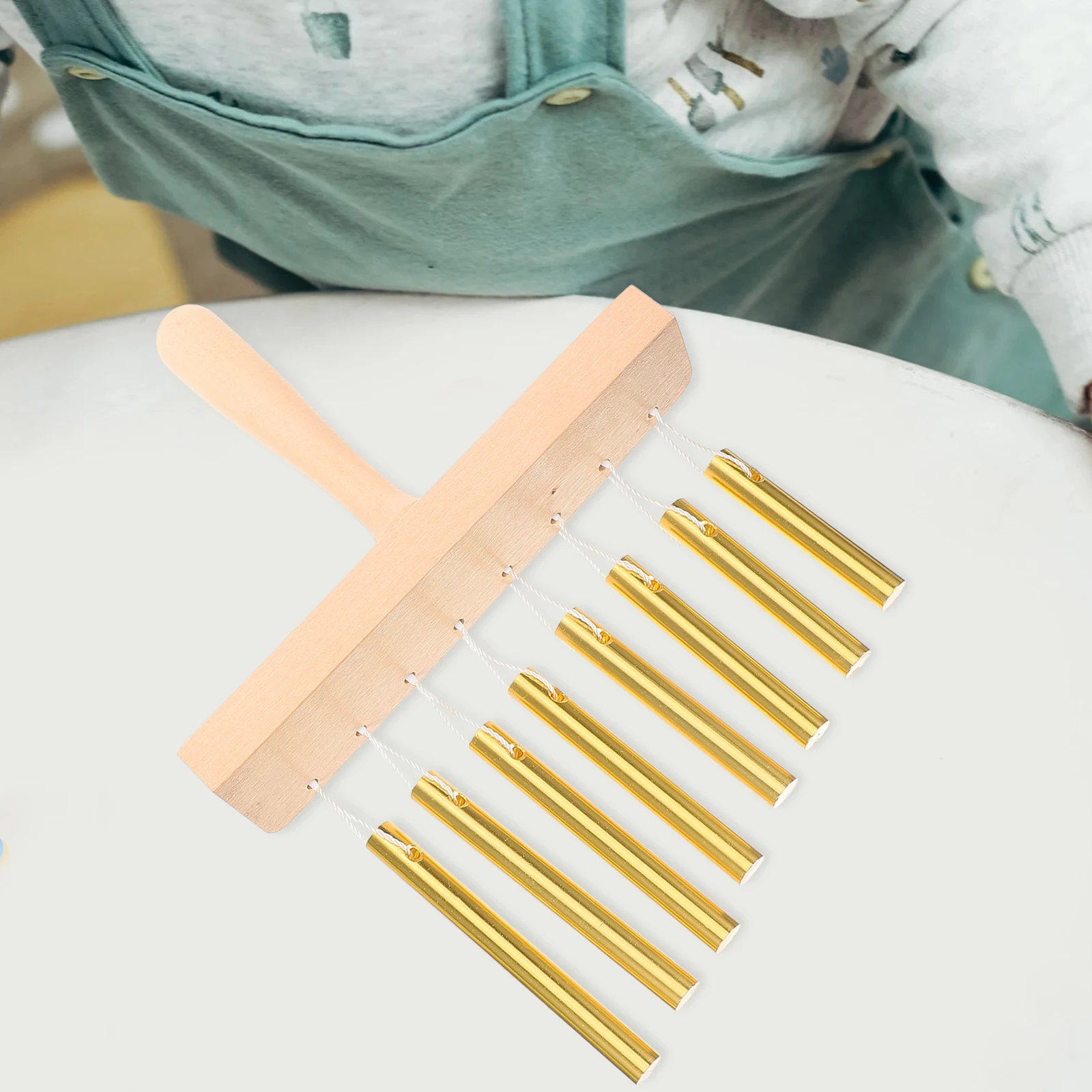 

8-Tone Wind Chime Musical Percussion Instrument Stainless Steel Wood Durable Bright Garden Decoration Band