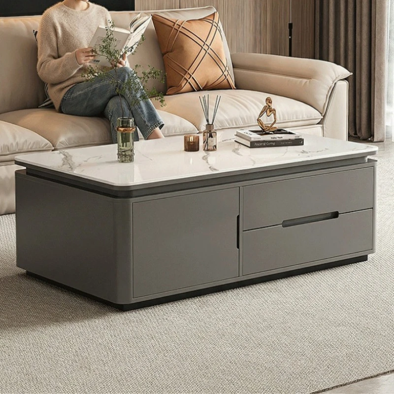 Large capacity practical Coffee table living room light luxury high-end small coffee table apartment wood couchtisch Furniture