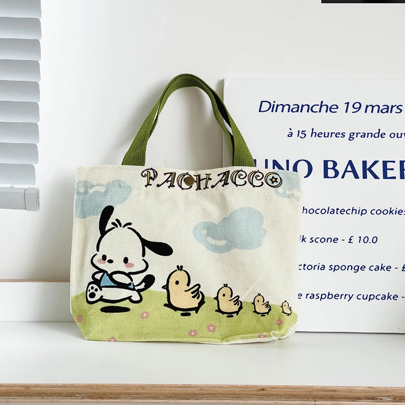 MINISO Sanrio Series Cartoon Cute Canvas Bag Student Mini Bag Sail Cloth Bag Fashionable And Casual Women\'S Handbag