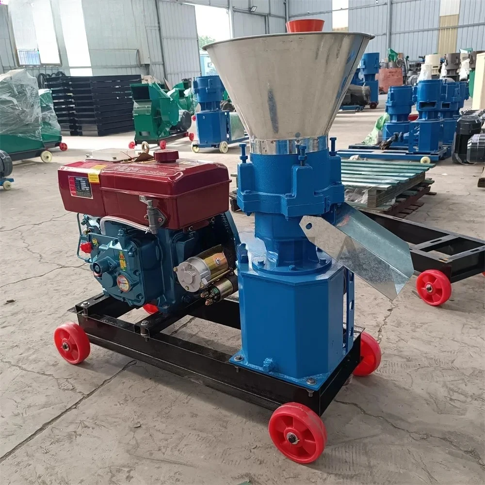 100-200 كجم/ساعة المنزلية الحيوان خنازير تغذية الكريات الماشية الحصان أرنب الدجاج بطة الغذاء تغذية ماكينة صنع الباليتات المحرك