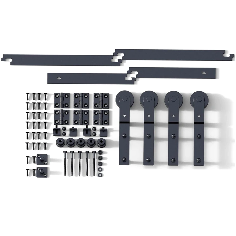 Imagem -06 - Ccjh-kit Bi-folding Barn Sliding Track Heavy Duty Aço Carbono Kit de Hardware Apenas sem Porta 3.38ft Portas