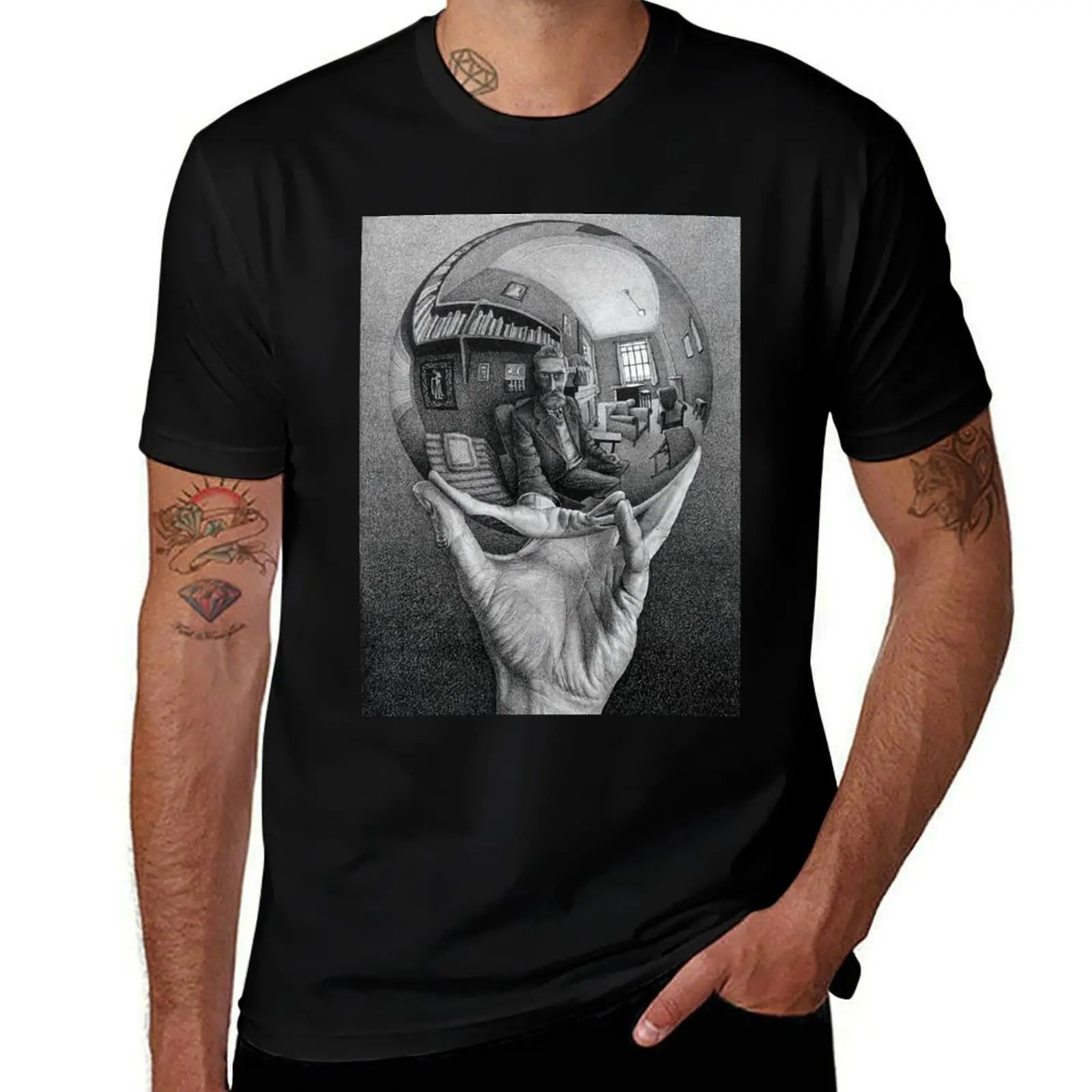 Escher - Hand with Reflecting Sphere T-Shirt Quick Dry Light Sports T-Shirt