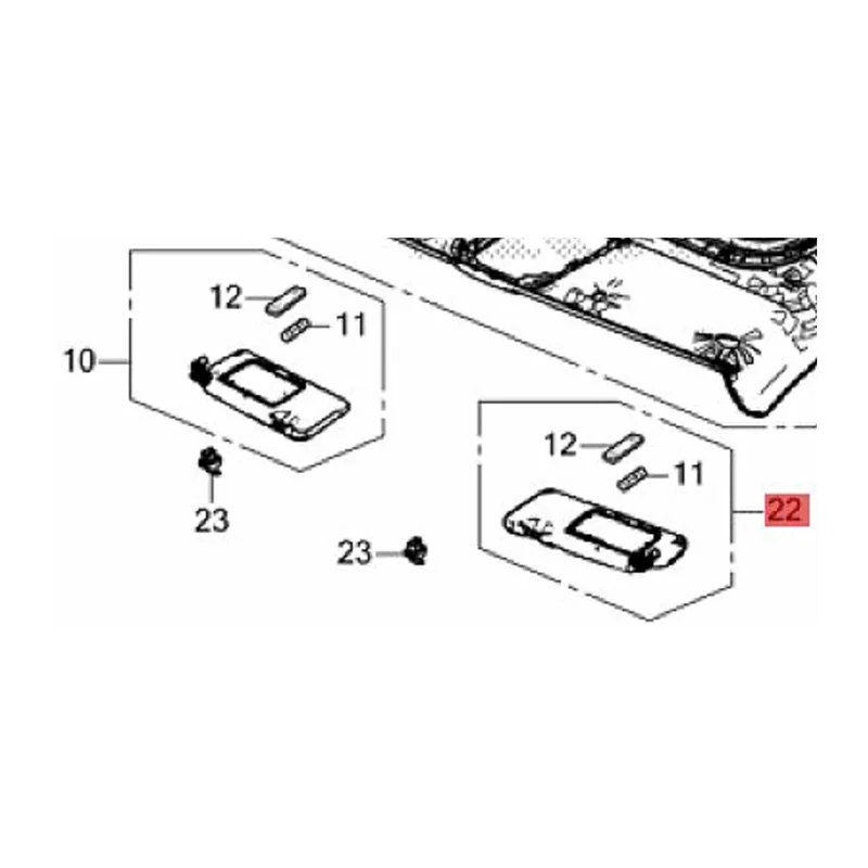 B78B-Sun Visiera parasole con luce a specchio per Honda CRV CR-V 2017-2021 Copertura parasole per auto