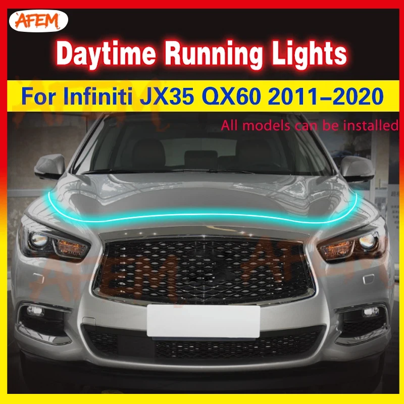For Infiniti JX35 QX60 2011-2020 Waterproof LED Car Engine Hood Decorative Light Flexible DRL LED Strip Daytime Running Light