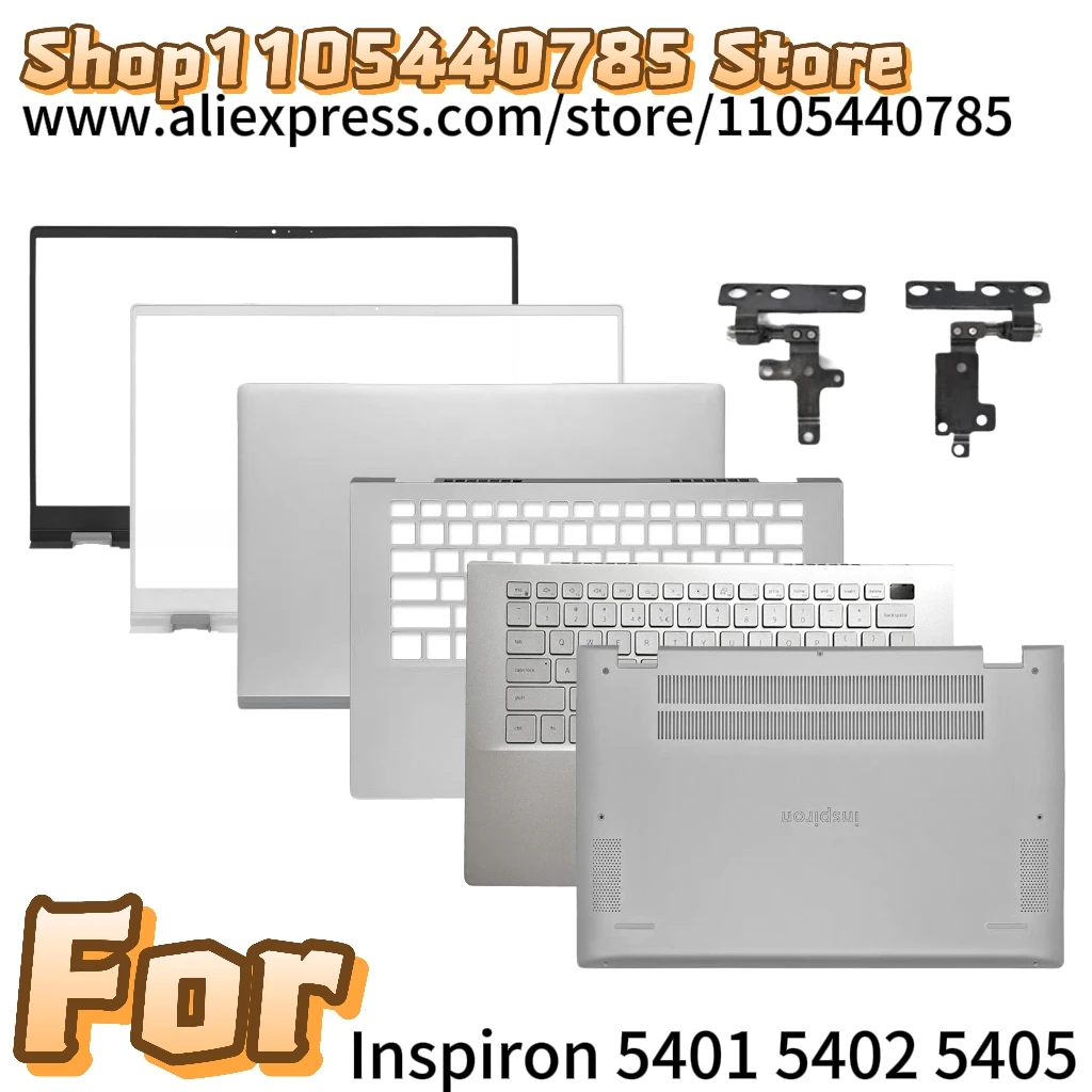 Новые запчасти для Inspiron 5401 5402 5405 P130G: задняя крышка LCD, верхний корпус, передняя рамка, подставка для рук, нижний корпус, клавиатура, петли.