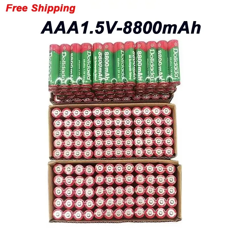 Livraison gratuite. Batterie AAA 1,5 V, 8800 mAh, rechargeable, de type NH-MH, idéale pour les lampes de poche, les rasoirs électriques, les voitures télécommandées et les jouets.
