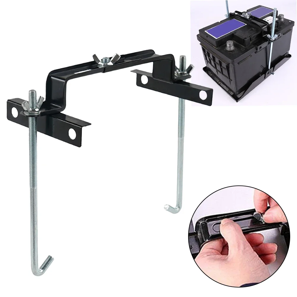 1 Set Battery Tie Down Bracket 9.1inch Adjustable Car Battery Tie Down Bracket Holder Storage 23cm For Cars SUVs Trucks Boats