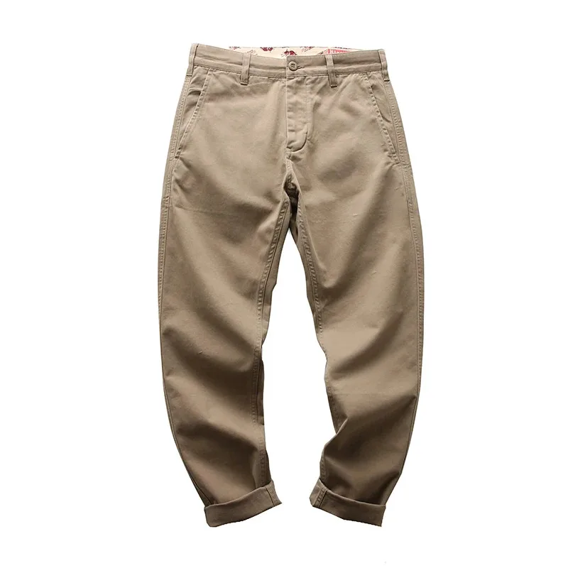 الدب المنزل الوزن الثقيل حك الأمريكية ماركة غير رسمية الرجال الأساسية القطن الرجعية مستقيم الساق تشينو السراويل الشباب الاتجاه Su 2025 جديد