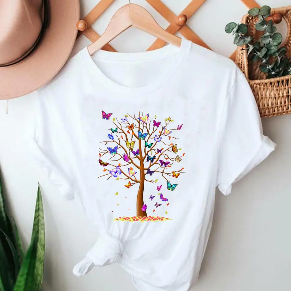 Colorful Tree Iron On Transfer For Clothing DIY Washable Thermal Sticker On T-shirt Beautiful Butterflies Patches On Clothes Top