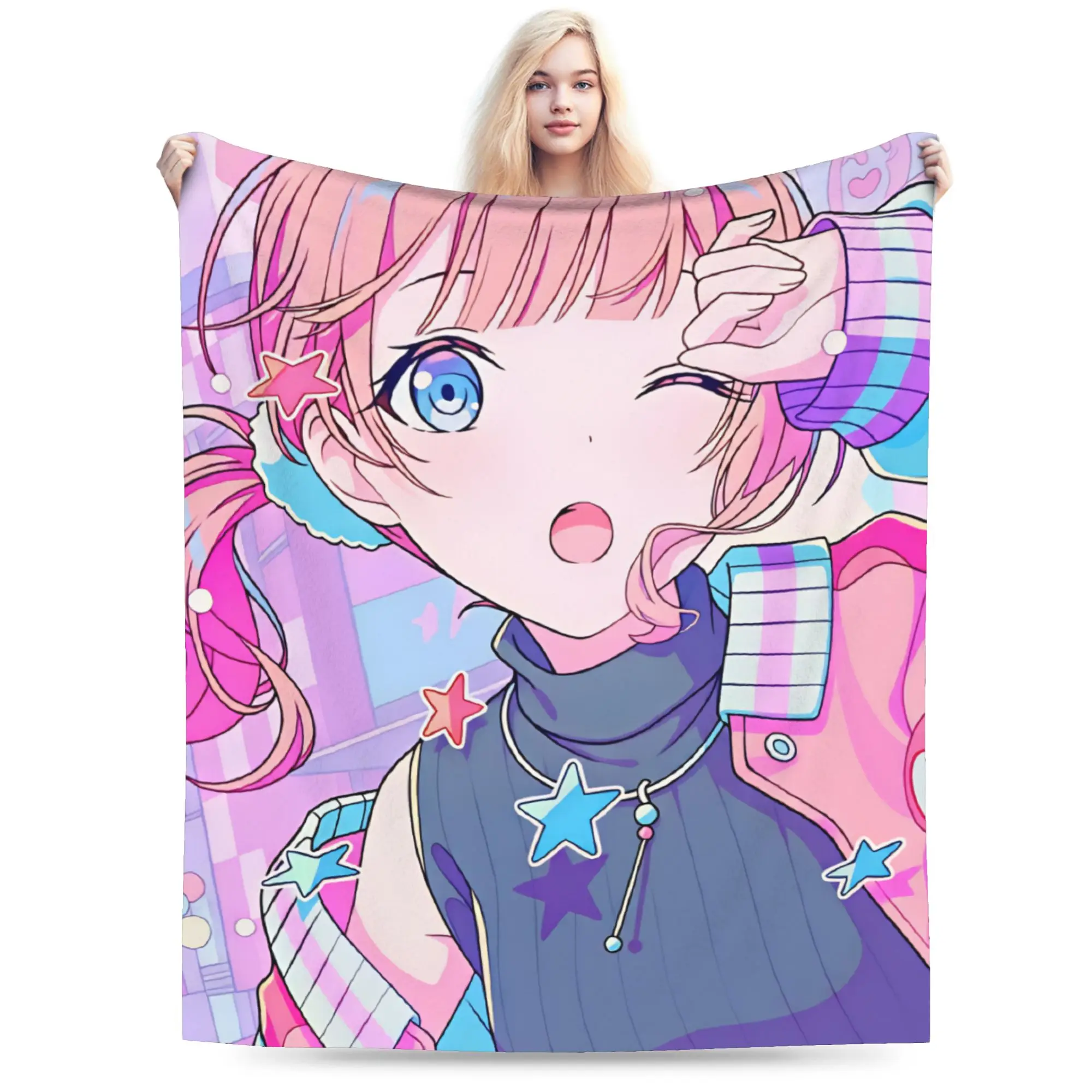 Project Sekais Flannel Blankets Winter  Warm Soft Bedding Throws for Girls Boys Couch Chair Fashion Bedspread Sofa Bed Cover