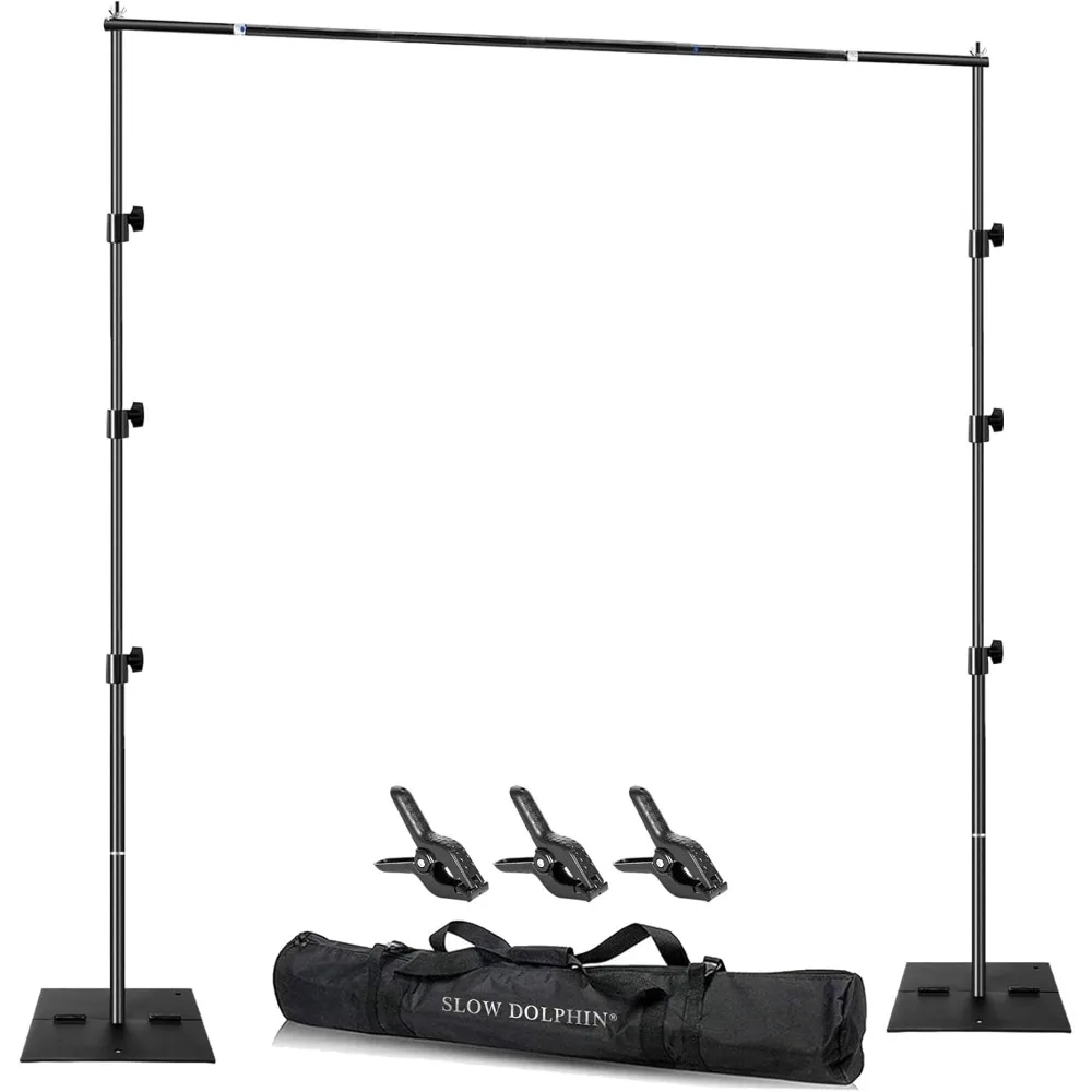 

Комплект подставки для фона для фотосъемки с трубами и драпировкой, регулируемая опора для фотофона длиной 10 x 6 футов с металлическим основанием для мероприятий