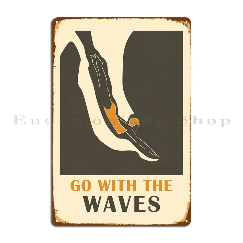 Poster Swimmer Nautical Metal Sign Living Room Living Room Print Plaques Personalized Tin Sign Poster