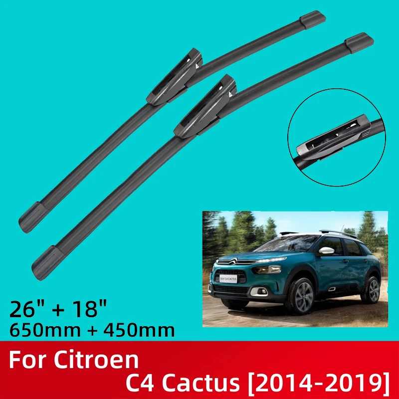 

Front Wiper Blades For Citroen C4 Cactus 2014-2019 2015 2016 2017 2018 Windshield Windscreen Window 26"+18"