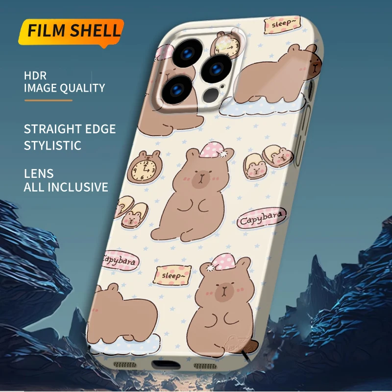 cute luxury phone case para aesthetic For iPhone 15 12 13 11 14 X XS XR Pro Max Cute Cartoon Acrylic Hard Mobile Phone Cases