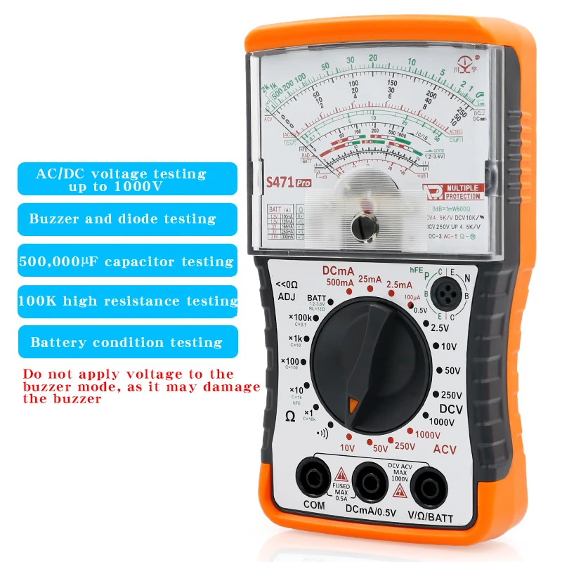 NJTY S471PRO مقياس متعدد تناظري صغير، مقياس متعدد ميكانيكي عالي الدقة مضاد للحرق #2