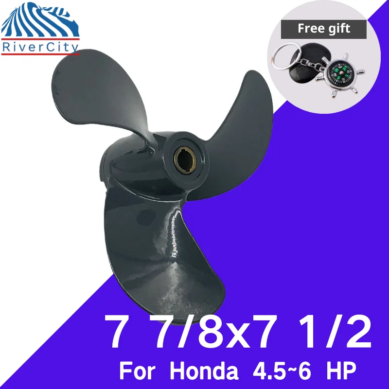 Boat Propeller 7 7/8x7 1/2 For Honda BF4.5 BF5 BF6 Outboard Screw Boat Motor Plastic Propeller 3 Blade Pin Drive Spline