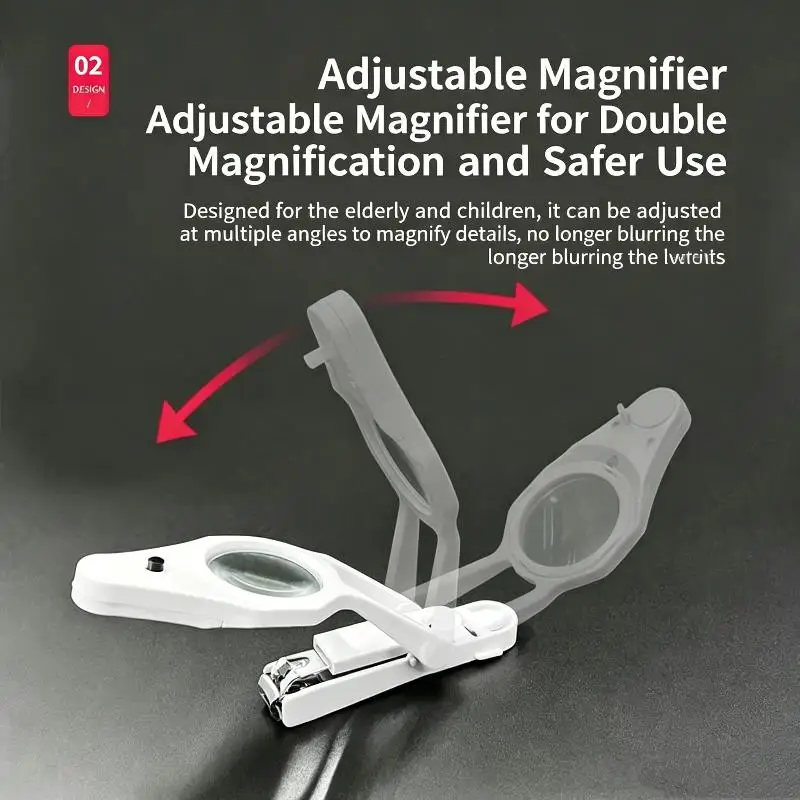 High Quality LED Light Magnifying Nail Clippers LED Magnifier Illuminated Cutters Home Practical Multi-Function Nail Clippers