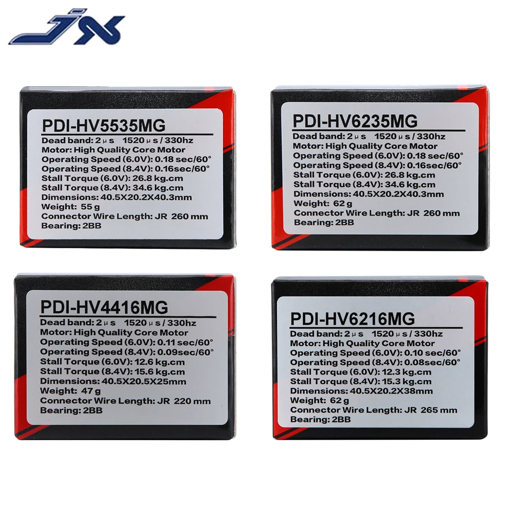 JX PDI HV5535MG/HV6235MG/HV4416MG/HV62I6MG 6-8.4V 35kg 16kg Torque Standard Metal Gear Brushed Digital Servo
