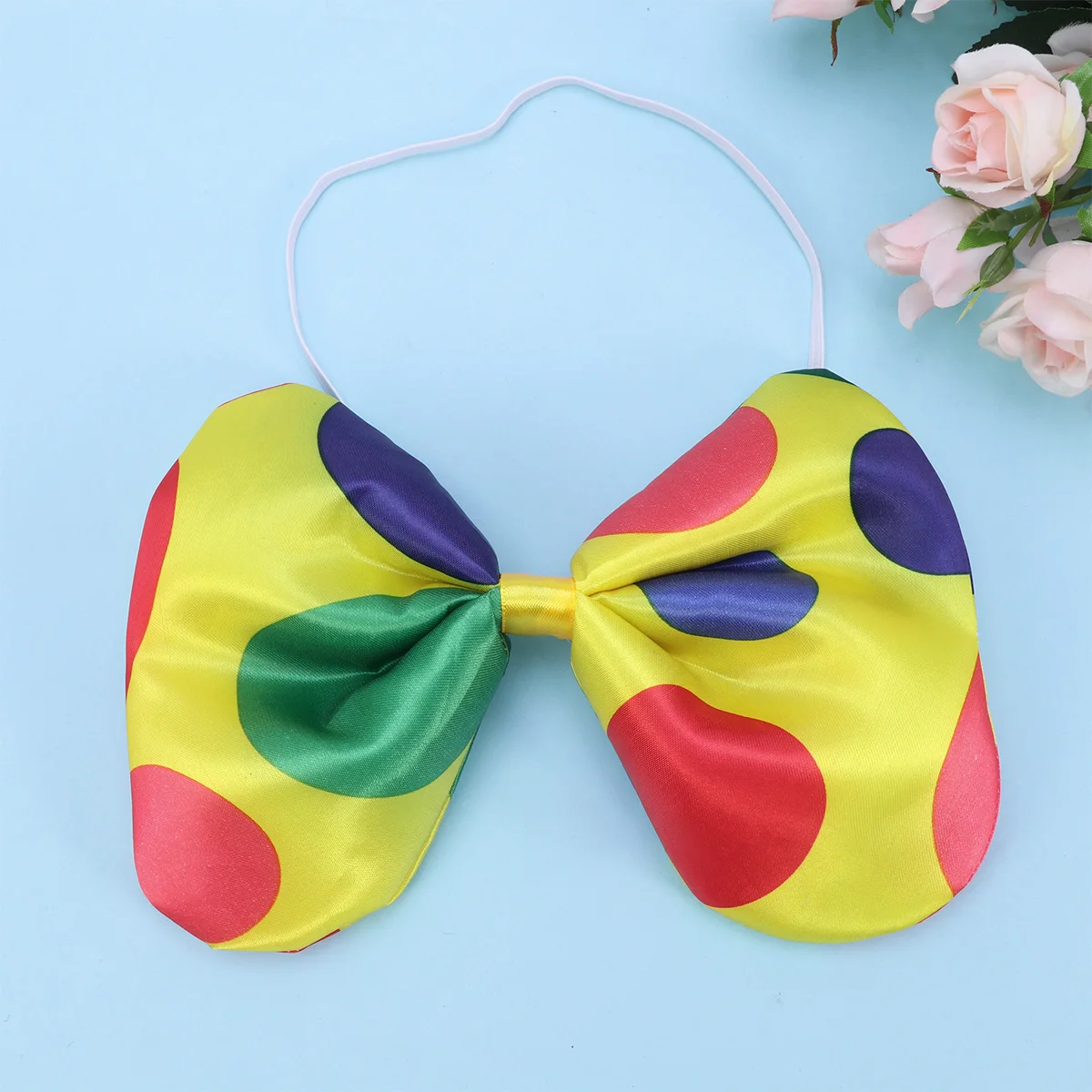 

Multicolor Satin Bow Tie Elastic Neckwear Halloween Clown Costume Accessories Adjustable Bowknot Tie