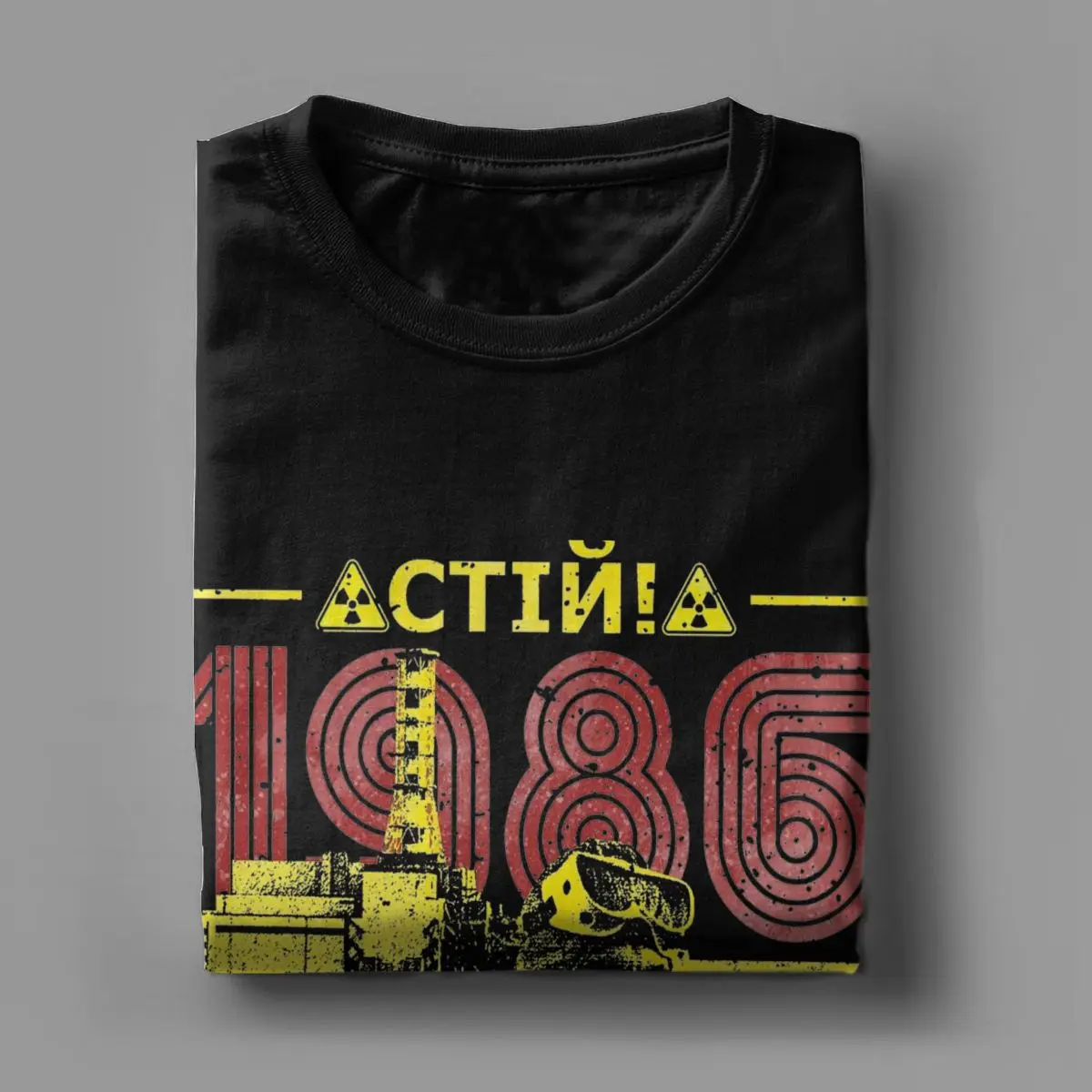 Men T-Shirts CHERNOBYL 1986 Vintage 100% Cotton Tees Short Sleeve T Shirt Crew Neck Clothing Original