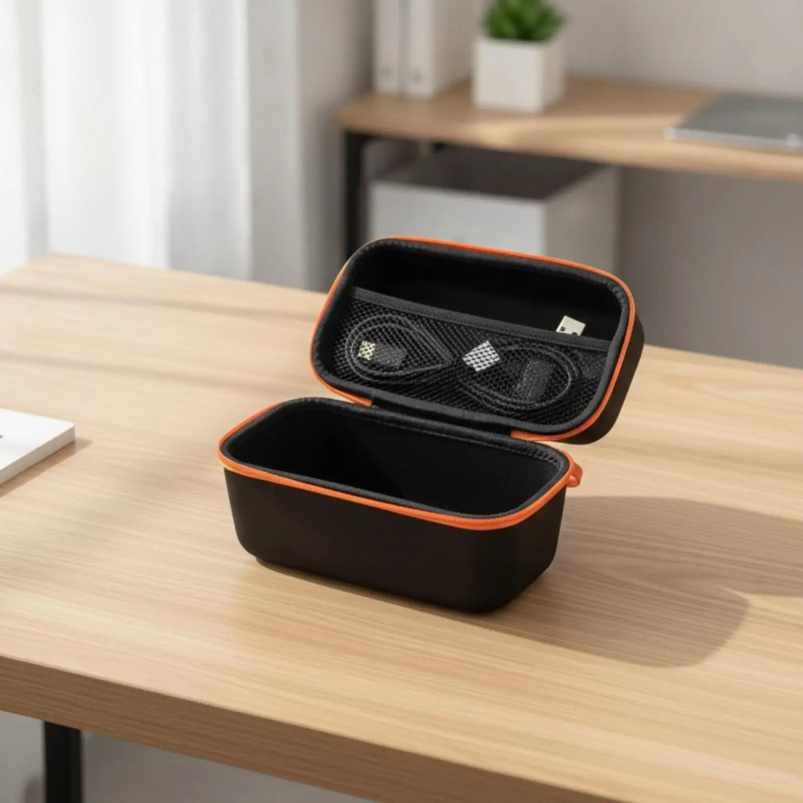 Shock Absorbing Projector Case EVA Plastic Armor Shell Lightweight Travel Pouch for Projector and Cables