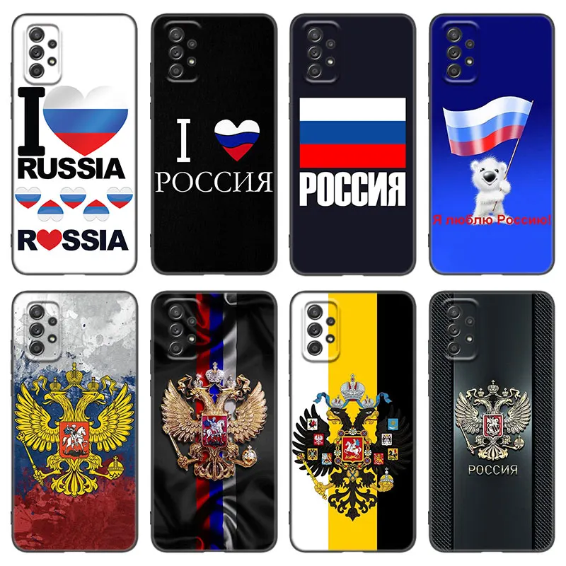 Russia Russian Flags Emblem Phone Case For Samsung A13 A22 A24 A32 4G A33 A34 A35 A52S A53 A54 A55 A73 5G A06 A12 A14 A15 A23