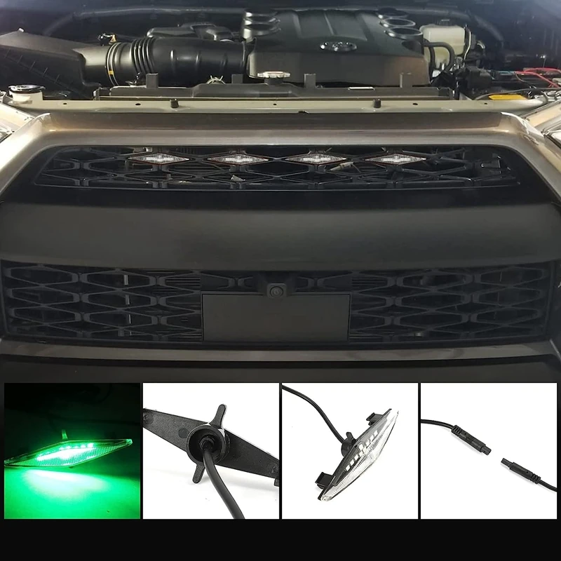 4 PCS RGB Grill Led Lights Replacement For 2014-2019 Toyota 4Runner TRD Pro Grille, SR5,TRD Off-Road,Limited 2014-2023 TRD Pro