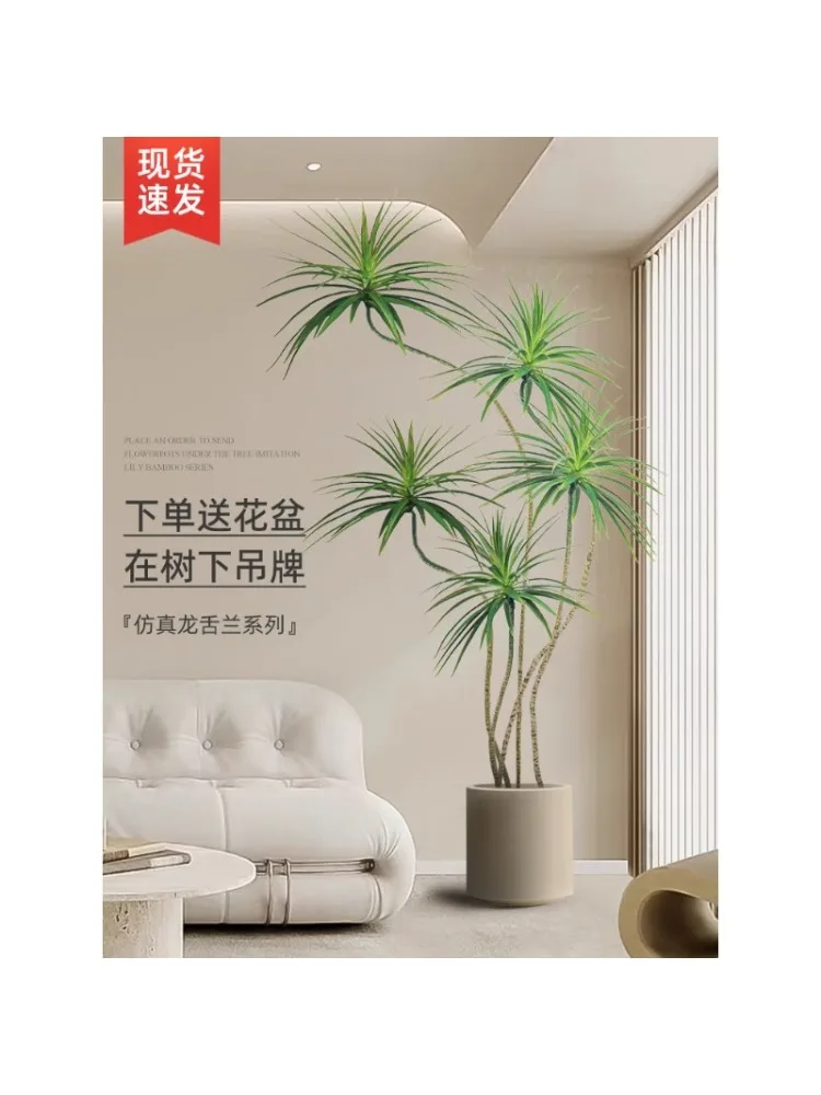 

Large entrance decorations in the living room, floor to ceiling decorations, simulated dragon blood trees