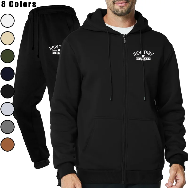 

Mens Tracksuit High Quality Printing 2 Pcs Hot Sales Pants and Hooded Sweatshirts Casual Jogging Suit