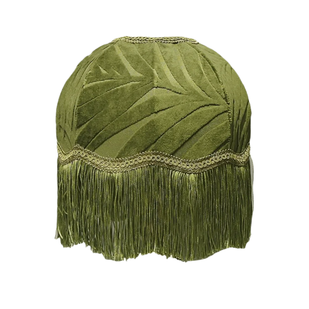 European Style Fabric Texture Lampshade Tassels Flared Fabric Lampshade Vintage Style Textured Tassel Lamp Shade Bedroom