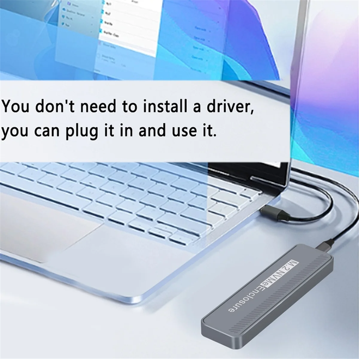 ABJZ 20Gbps M.2 NVME SSD Enclosure USB 3.2 GEN 2X2 Type C, External Case for 2230/2242/2260/2280 M/B +M Key