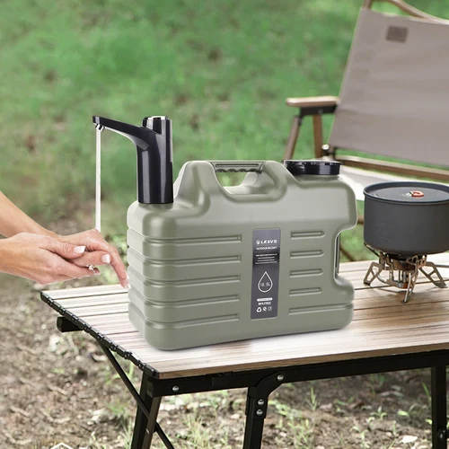 Imagen 2 del producto Contenedor de agua para exteriores de 11/12L, bolsa de agua portátil de gran capacidad para campamento con bomba de agua eléctrica, dispensador de agua para Picnic y acampada