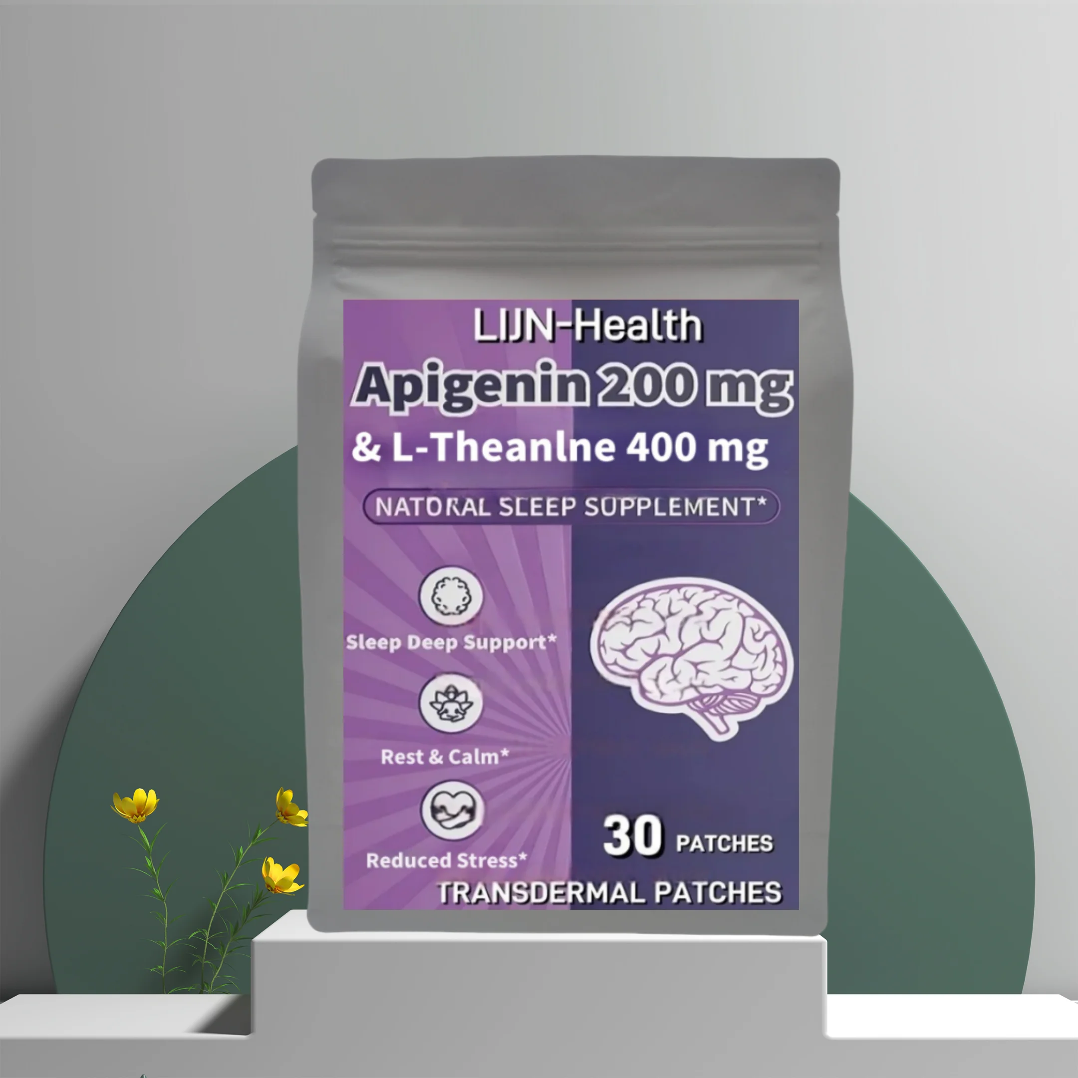 30 Patches Apigenin Transdermal Patches Natural Relaxation & Stress Support
