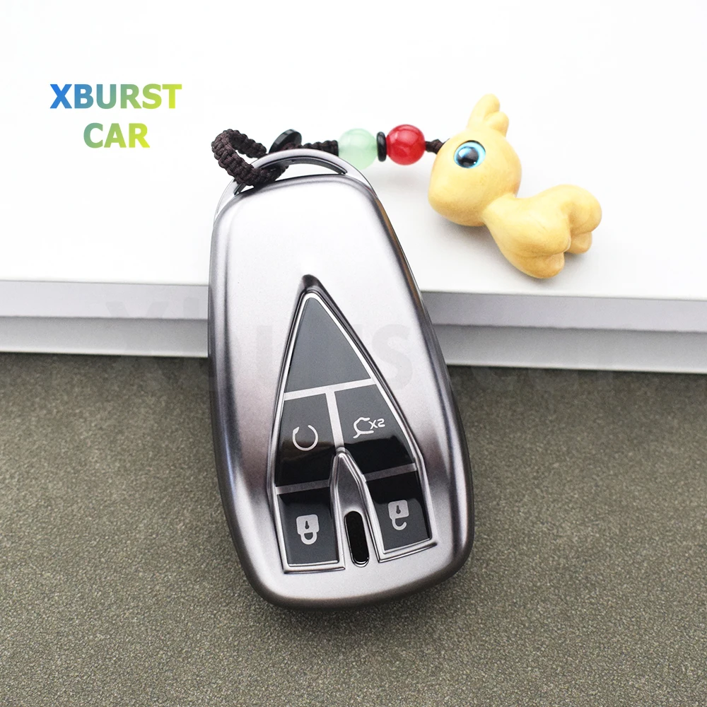 4 Buttons Gun Grey TPU Shell Fob Holder Car Key Remote Fob Cover for Changan CS35 PLUS CS55 PLUS CS75 PLUS 2019 Accessories